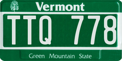 VT license plate TTQ778