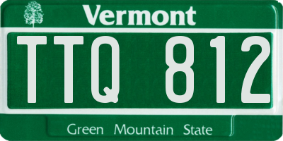 VT license plate TTQ812