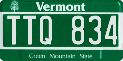 VT license plate TTQ834