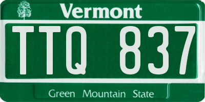 VT license plate TTQ837