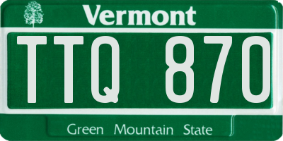 VT license plate TTQ870