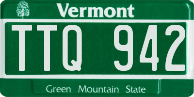 VT license plate TTQ942