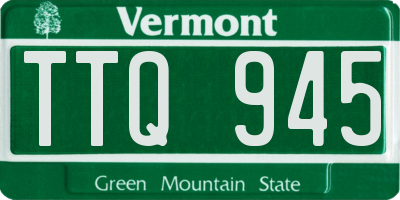 VT license plate TTQ945
