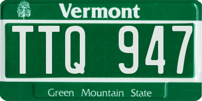 VT license plate TTQ947