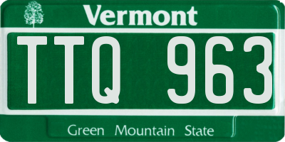 VT license plate TTQ963