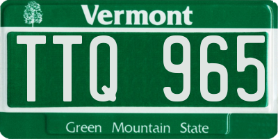 VT license plate TTQ965