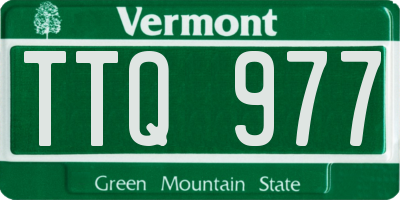 VT license plate TTQ977