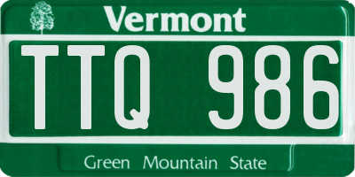 VT license plate TTQ986