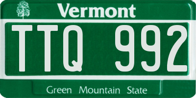 VT license plate TTQ992