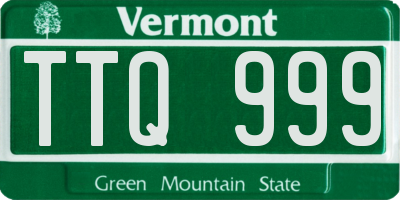VT license plate TTQ999