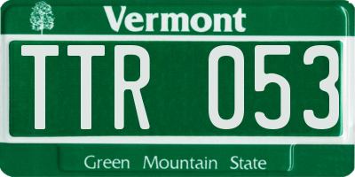 VT license plate TTR053