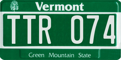 VT license plate TTR074