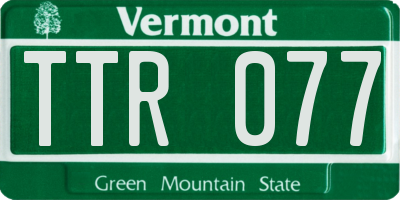 VT license plate TTR077