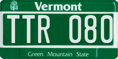 VT license plate TTR080