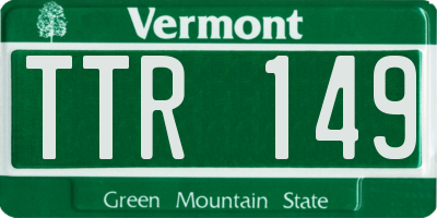 VT license plate TTR149