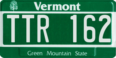 VT license plate TTR162