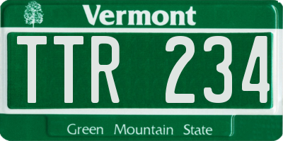 VT license plate TTR234
