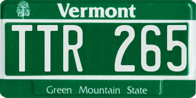 VT license plate TTR265
