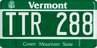 VT license plate TTR288