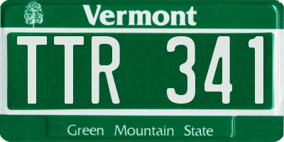 VT license plate TTR341