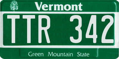 VT license plate TTR342