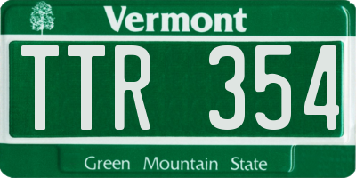 VT license plate TTR354