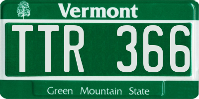 VT license plate TTR366