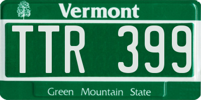 VT license plate TTR399