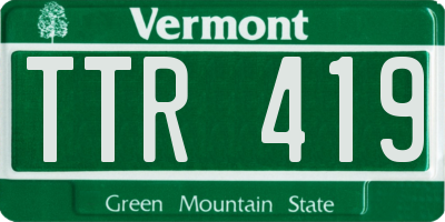 VT license plate TTR419