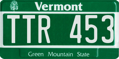VT license plate TTR453