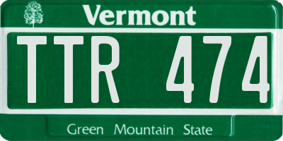 VT license plate TTR474