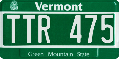 VT license plate TTR475