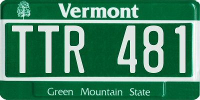 VT license plate TTR481