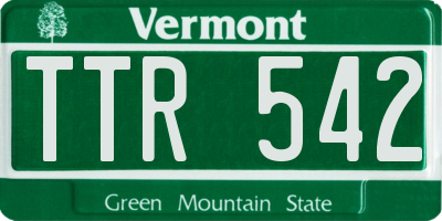 VT license plate TTR542