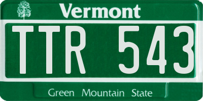 VT license plate TTR543