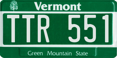 VT license plate TTR551