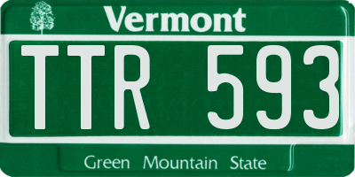 VT license plate TTR593