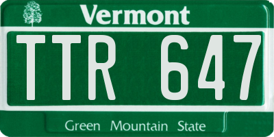 VT license plate TTR647