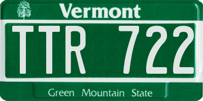 VT license plate TTR722