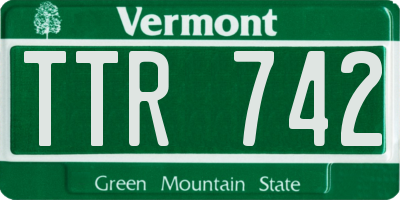 VT license plate TTR742