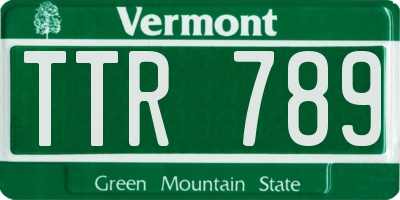 VT license plate TTR789