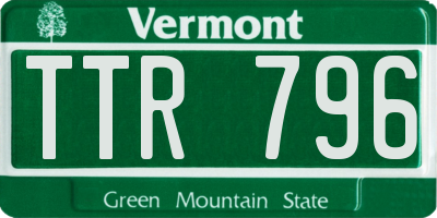 VT license plate TTR796