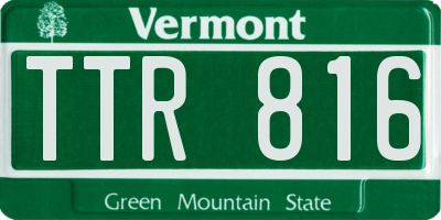 VT license plate TTR816