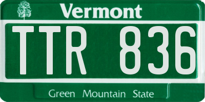 VT license plate TTR836