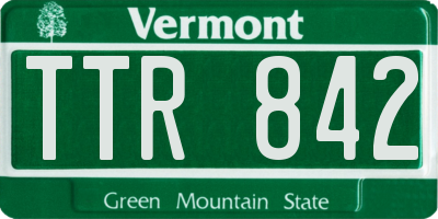 VT license plate TTR842