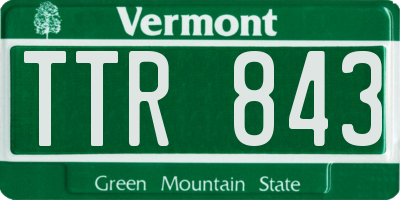 VT license plate TTR843