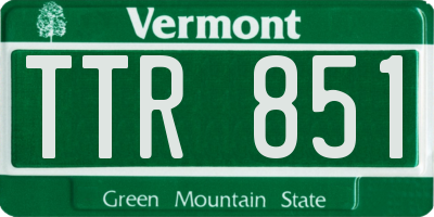 VT license plate TTR851