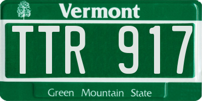 VT license plate TTR917