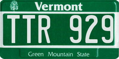 VT license plate TTR929