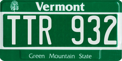 VT license plate TTR932